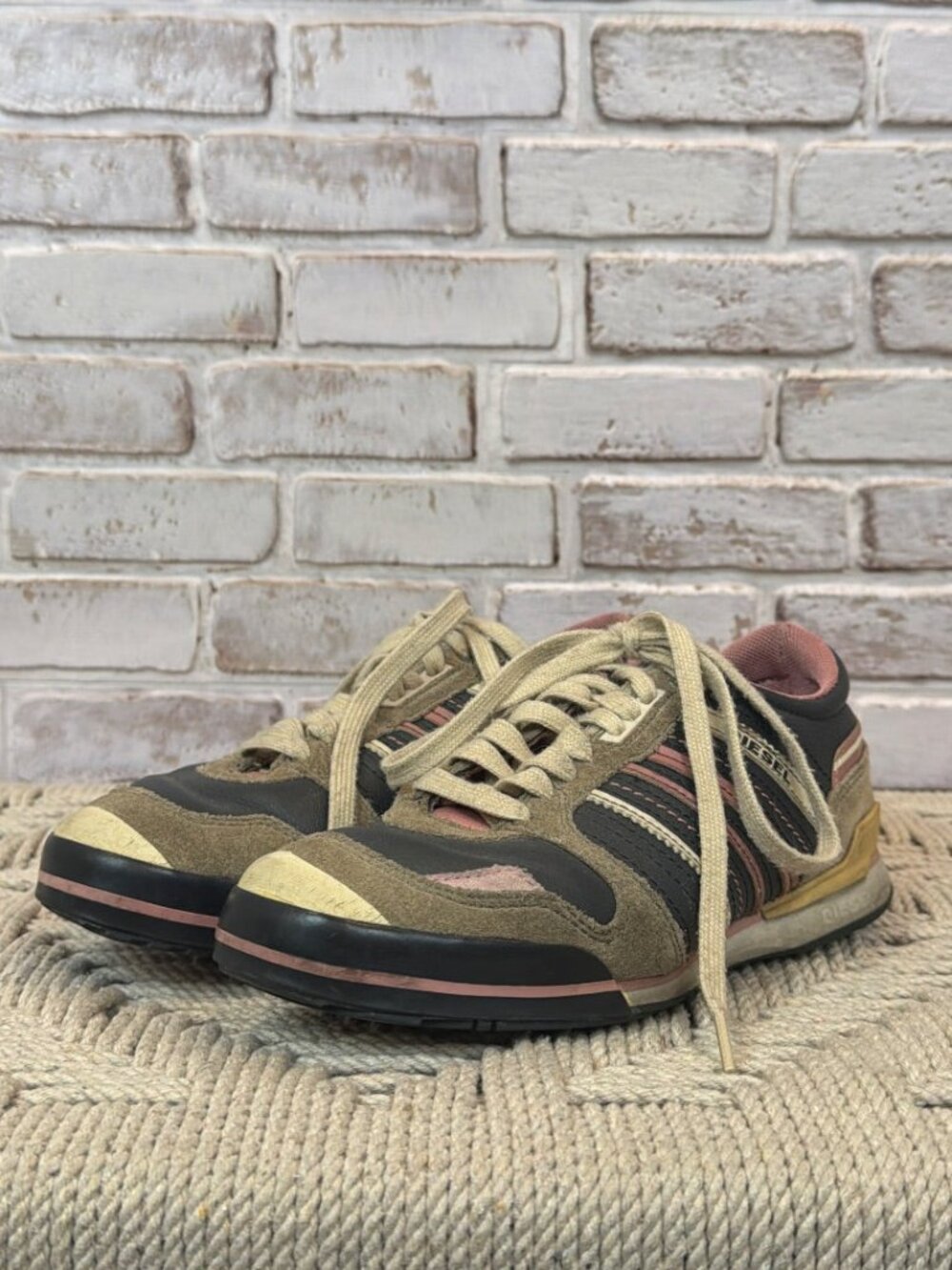 Diesel Navy Pink Sneakers Size 6